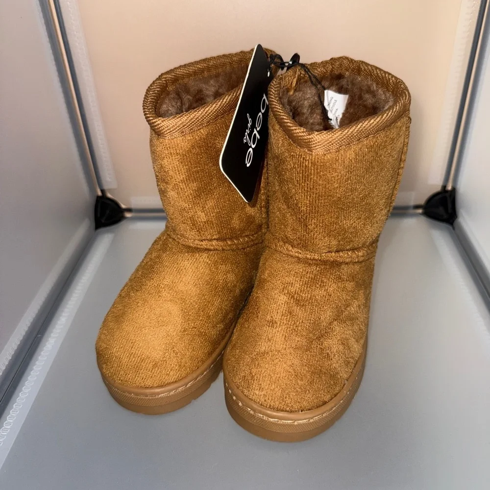 Bebe Toddler Girls Faux Fur Lined Winter Boot Brown Size 7 New